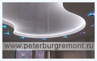 Двухуровневые натяжные потолки - с подсветкой